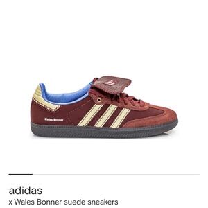 Adidas x Wales Bonner Burgundy and Cream Sneakers